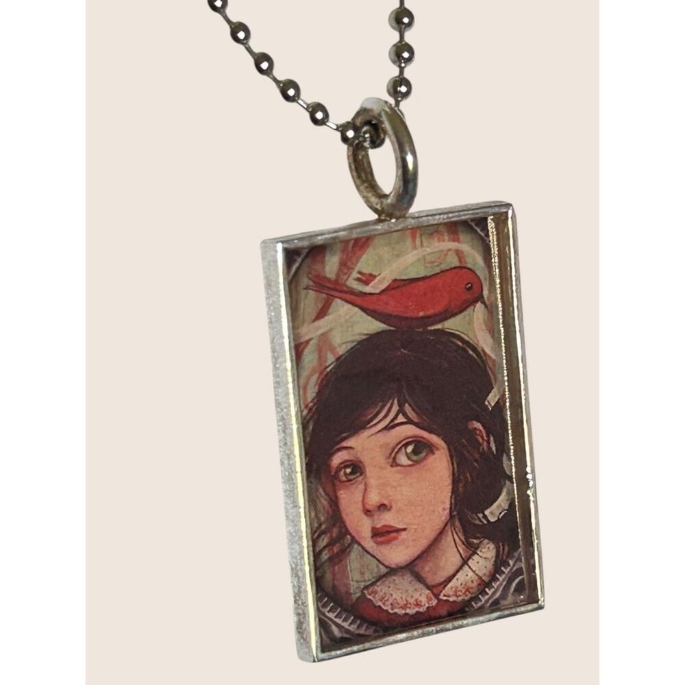 🕊️ VTG KELLY VIVANCO x CLASSIC HARDWARE "WHITE RIBBON" BIRD GIRL BIG EYES Y2K